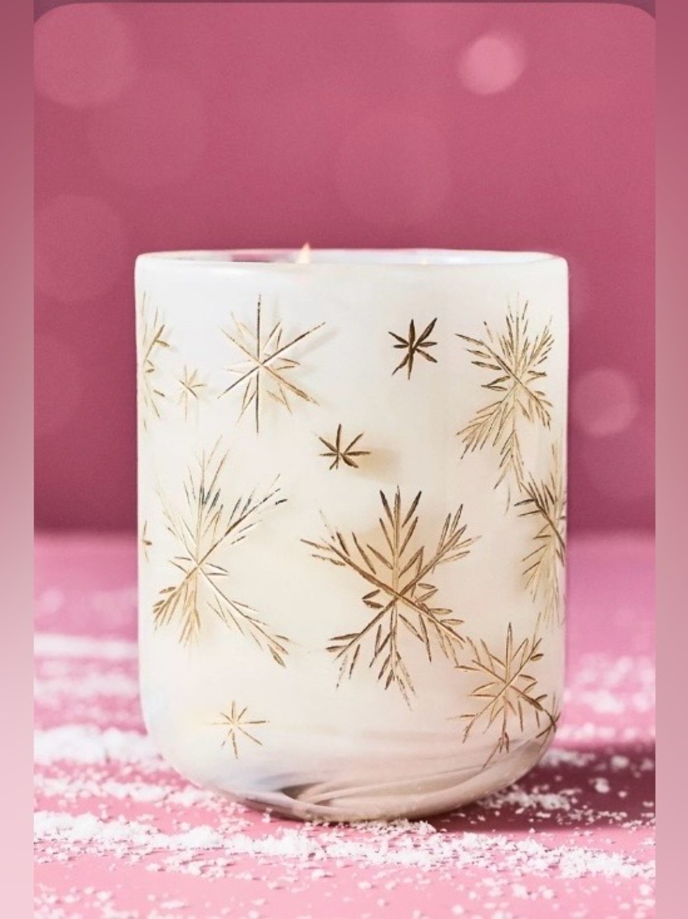 ▪️NWT Anthropologie Etched Snowfall Woody Fresh Balsam & Cedarwood Glass Candle